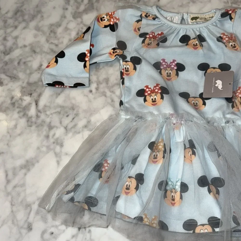NWT Monica & Andy Disney 100 Collection Blue Baby Dress with Tulle 6/9M - Picture 7 of 11